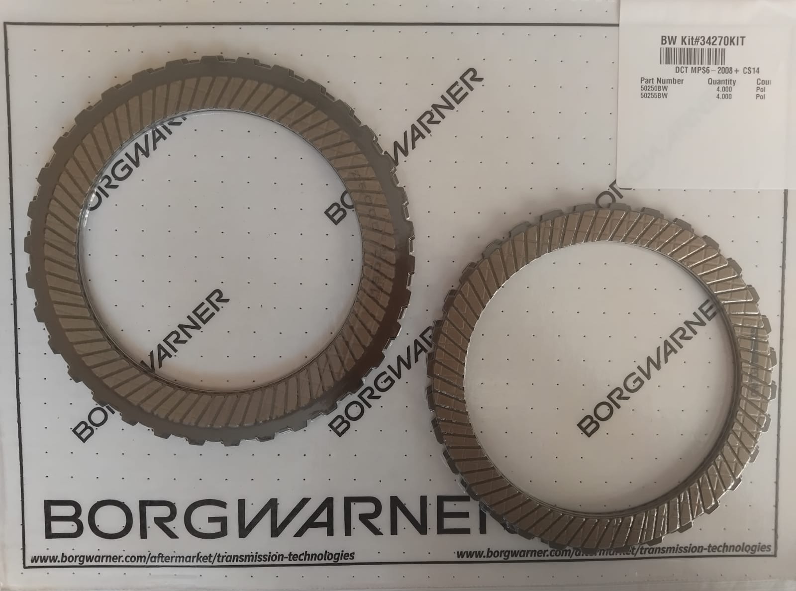 MPS6 6DCT450 Powershift zestaw tarczek sprzęgła automatycznej skrzyni biegów - BorgWarner
